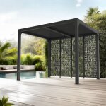 Habrita - pergola bioclimatique foresta per 2430m bi aluminium balcon et terrasse 7, 20m2 avec 4 panneaux ...