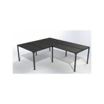 Habrita - pergola bioclimatique per6170bi en aluminium xxl 32, 63m2 forme en l avec couverture en lames ...