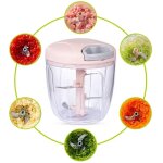 Hachoir � ail manuel rotatif 500 ml, coupe - l�gumes, trancheuse, broyeur � fruits et � ail, ustensiles ...