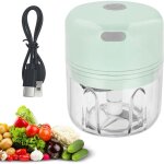 Hachoir lectrique 250 ml, mixeur hachoir rechargeable usb, portable mini coupe legumes avec 3 lames ...