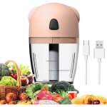 Hachoir �lectrique 260 ml avec 3 lames tranchantes, mini robot culinaire avec recharge usb, adapt� pour ...