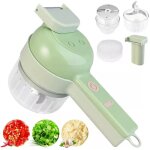 Hachoir � l�gumes �lectrique 4 en 1 - mini robot culinaire portatif, hachoir � l�gumes �lectrique, hachoir ...