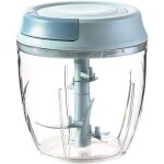 Hachoir manuel, 1000 ml 5 lames en acier inoxydable, hachoir oignons, mixeur multifonctions, coupe l�gumes, ...