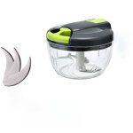 Hachoir manuel 500ml, hachoir oignon avec 3 lames en acier inoxydable, coupe oignon manuel avec acier ...