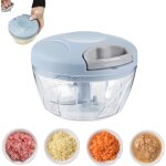 Hachoir oignon manuel, 500ml mini hachoir manuel avec 3 lames en acier inoxydable, mixeur manuel, coupe ...