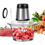 Hachoir � viande �lectrique, �quip� d'un r�cipient en verre de 2 litres, broyeur multifonction professionnel ...