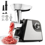 Hachoir � viande �lectrique, avec lame de broyage en acier inoxydable, 3 plaques de broyage, accessoire ...