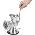 Hachoir  viande manuel en aluminium avec ventouse, pour saucisses et farces, 17 x 17 x 12 cm, argent ...