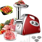 Hachoir  viande et saucisses lectrique, 2 800 watts, rotation avant / arrire, 3 plaques de coupe, ...
