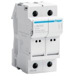 Porte - fusible hager 32a 2p 400v l38 2 modules 10. 3x38 lsn502