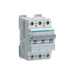Disjoncteur 3 poles 10ka courbe c 16a 3 modules hager nfn316