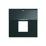 Enjoliveur prise rj45 gallery avec porte - �tiquette 2 modules night hager wxd206n