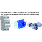 Hager - inverseur de source monophas� 40a + 1 prise m�le 3x16a + 1 fiche femelle 3x16a