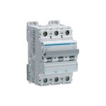 Disjoncteur 3 poles 10ka courbe c 16a 3 modules hager nfn316