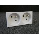 Hager - prise de courant gallery speciale goulotte double pure (wxf422b)