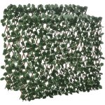 Haie artificielle feuilles murale brise - vue 2 panneaux longueur ajustable 295 x 70 cm treillis extensible ...