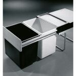 Hailo - poubelle de cuisine tri slectif 2 bacs encastrable 36l (18 + 18) raumspar tandem