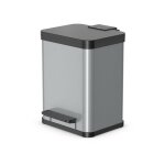 Hailo - poubelle de tri slectif 2 bacs  pdale 20l (9 + 9) ko duo plus m coloris - argent