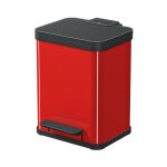 Hailo - poubelle de tri slectif 2 bacs  pdale 20l (9 + 9) ko duo plus m coloris - rouge