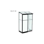 Halls - serre adossée qube lean - to en verre trempé avec base 0. 80m², couleur noir, descentes de gouttières ... Halls - serre adossée qube lean - to en verre trempé avec base 0. 80m², couleur noir, descentes de gouttières ...