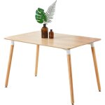 Table de salle � manger rectangulaire 4 - 6 places ? pieds en bois massif ? plateau stratifi� facile ...