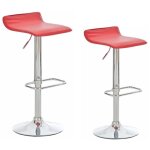 Haloyo - 2pcs tabouret bar r�glable en simili tabouret de bar 3838(63 - 83)cm rouge