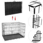 Haloyo - cage pour chiens, 2 portes, noir, 1067671cm cage de transport chien, lapin, chiot et animaux ...