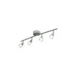 Haloyo - plafonnier led 4 spots pivotants & orientables, barre spots plafond salon salle � manger cuisine ...