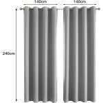 Haloyo - rideaux occultants thermiques pour salon et chambre, 140240cm (hxl), gris ? rideau unis opaque ...