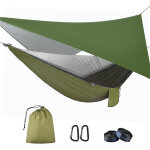 Hamac 290 x 140 cm avec moustiquaire et b�che respirant l�ger de ? 200 kg capacit� de charge hamac d'ext�rieur ...
