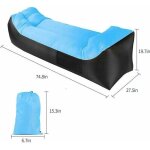 Hamac gonflable portatif pliable avec un petit sac air sofa imperm�able (bleu)