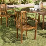 Maeva - ensemble de 2 fauteuils empilables en bois teck huil�