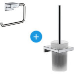 Addstoris set brosse de toilette murale + porte - papier toilette mural , chrome (41771000 - addstoris) ...