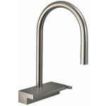 Hansgrohe - m81 - mitigeur d'vier aquno select avec bec extractible et jet plat, simili inox 73837800 ...