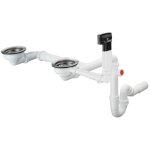 Hansgrohe ? garniture de vidage pour �vier granit � deux bacs ? syst�me d'�vacuation avec bonde panier ...