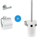 Hansgrohe - logis universal pack brosse wc + patre salle de bains + porte - papier toilette, chrome ...