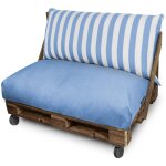 Happers - coussin pour palette toldotex bleu ciel dossier 120x45x25 (ray�) bleu ciel