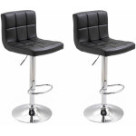 Happy garden ? lot de 2 tabourets de bar noir mike ? r�glables en hauteur 63 - 83 cm ? assise pivotante ...