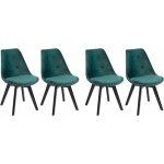 Happy garden - lot de 4 chaises en velours nora vertes avec coussin