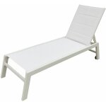 Happy garden - bain de soleil barbados en textil�ne blanc - aluminium blanc