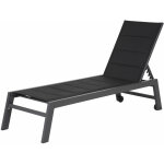 Happy garden - bain de soleil barbados en textilène noir - aluminium gris anthracite Happy garden - bain de soleil barbados en textilène noir - aluminium gris anthracite