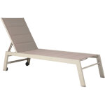 Happy garden - bain de soleil barbados en textil�ne taupe - aluminium taupe