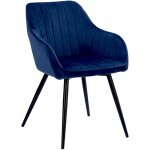 Chaise en velours bertille bleue - happy garden