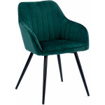 Chaise en velours bertille verte - happy garden