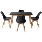 Happy garden - ensemble table extensible 120 / 160cm helga et 4 chaises nora noir Happy garden - ensemble table extensible 120 / 160cm helga et 4 chaises nora noir