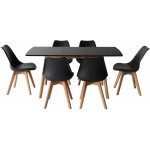 Happy garden - ensemble table extensible 120 / 160cm helga et 6 chaises nora noir Happy garden - ensemble table extensible 120 / 160cm helga et 6 chaises nora noir
