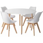 Happy garden - ensemble table ronde 120cm martha et 4 chaises nora blanc Happy garden - ensemble table ronde 120cm martha et 4 chaises nora blanc