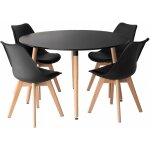 Happy garden - ensemble table ronde 120cm martha et 4 chaises nora noir Happy garden - ensemble table ronde 120cm martha et 4 chaises nora noir