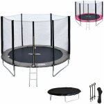 Happy garden - pack premium trampoline 245cm r�versible gris / rose canberra + filet, �chelle, b�che ...