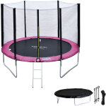 Happy garden - pack premium trampoline 305cm r�versible rose / gris adela�de + filet, �chelle, b�che ...